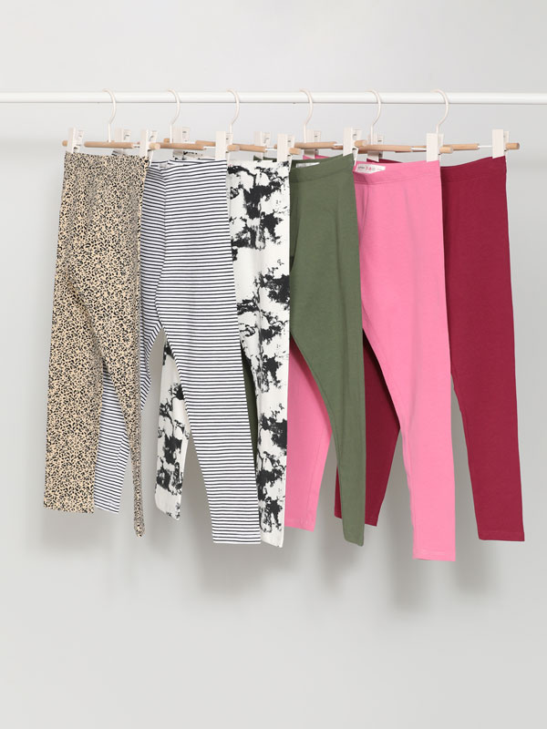 Legging galtza luze konbinatuak, 6ko pack-a