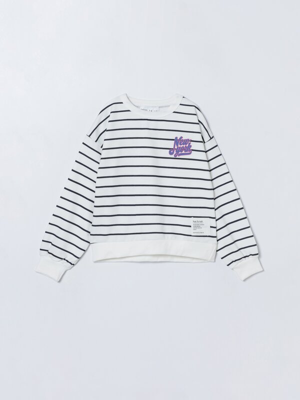 Stripe print sweatshirt