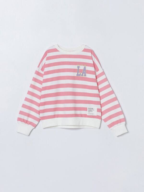 Stripe print sweatshirt