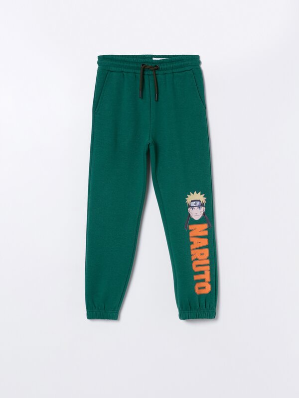 Naruto Shippuden print plush trousers