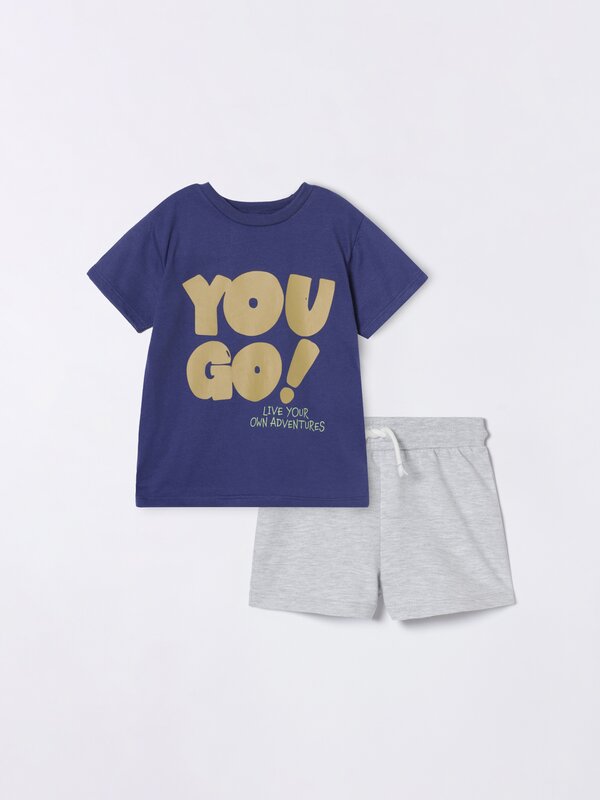 Plush T-shirt and Bermuda shorts set