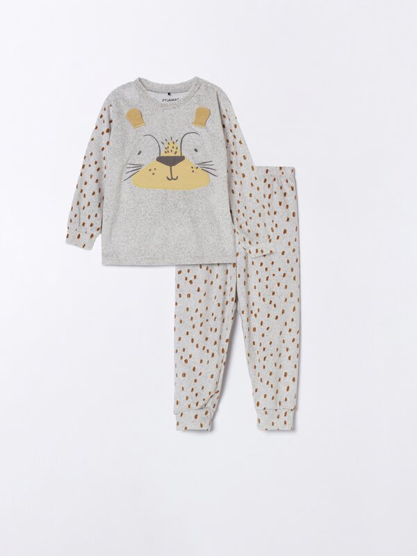 Velvety animal print pyjama set