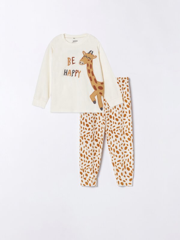 Velvety animal print pyjama set