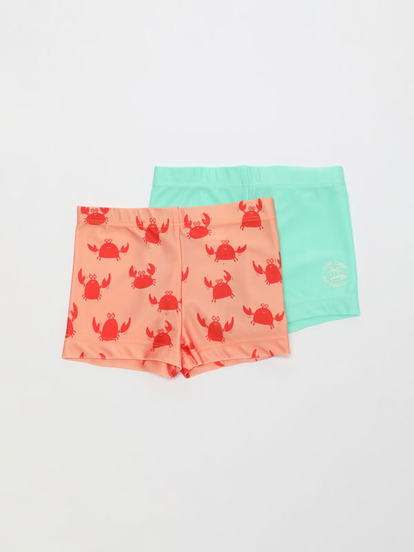 2-Pack of contrast swim shorts