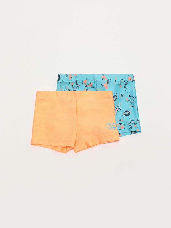 2-Pack of contrast swim shorts