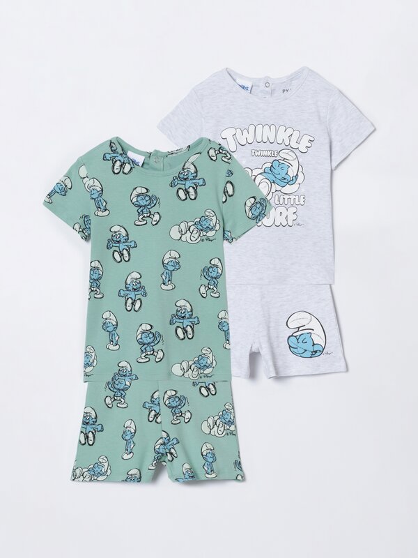 Pack of 2 The Smurfs IMPS print pyjama sets