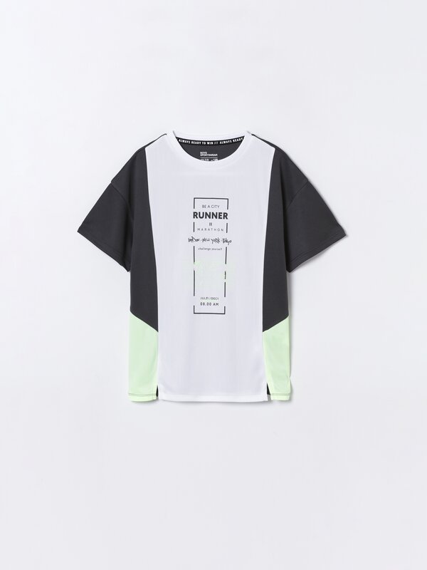 Colour block sports T-shirt