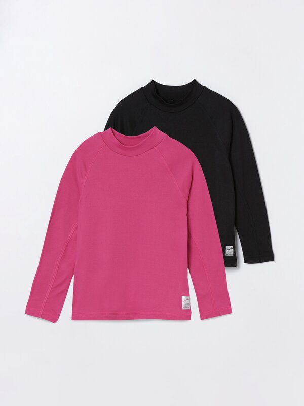Pack of 2 roll neck thermal T-shirts