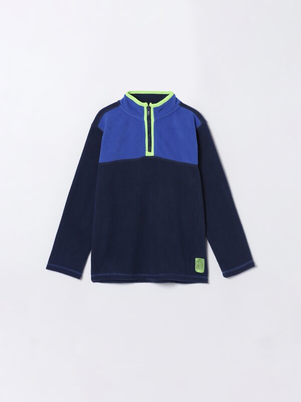 Colour block fleece jacket