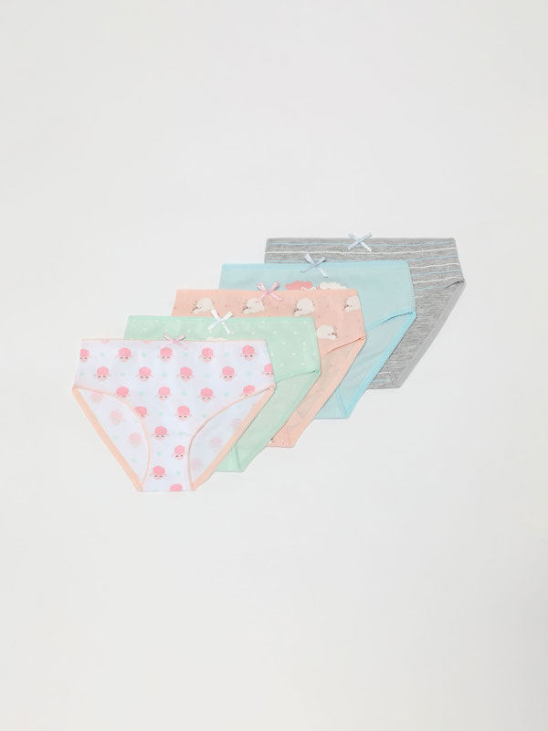Pack of 5 pairs of printed classic briefs.