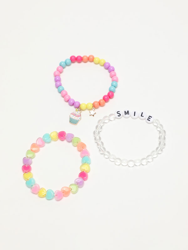 Pack of 3 colourful bracelets