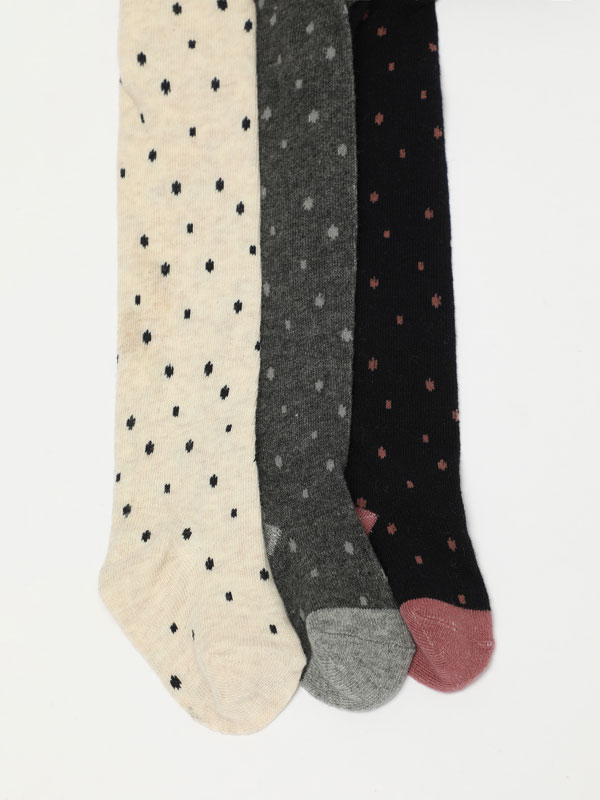 Pack of 3 pairs of printed tights