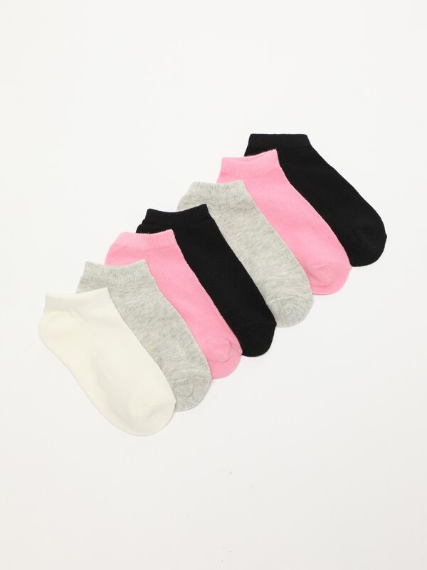 Pack de 7 pares de calcetíns nocelleiros de cores básicas