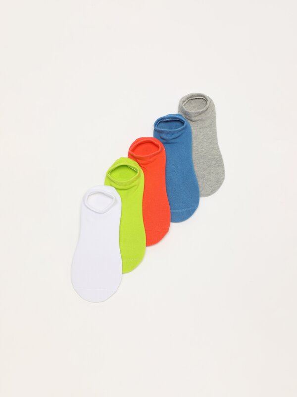 Pack 5 pares de calcetines tipo invisibles básicos