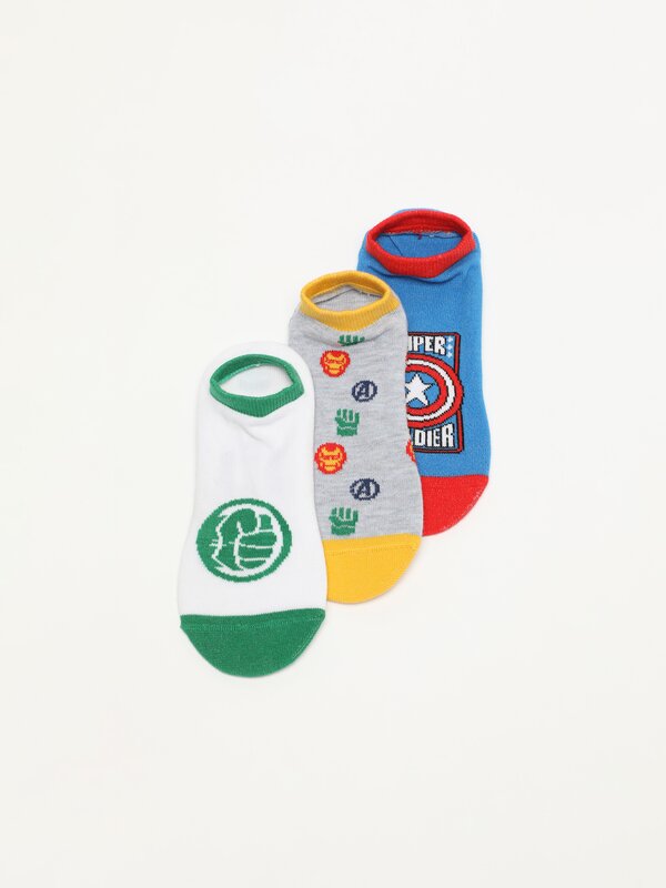 Pack de 3 pares de calcetíns tipo invisible The Avengers ©MARVEL