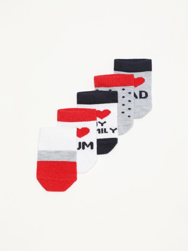 Pack of 5 pairs of printed socks