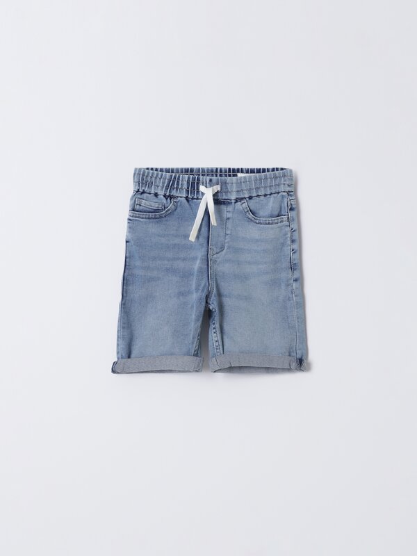 Denim jogger Bermuda shorts