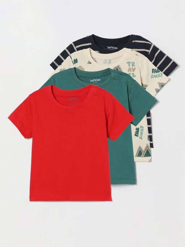 Pack of 4 printed short sleeve T-shirts