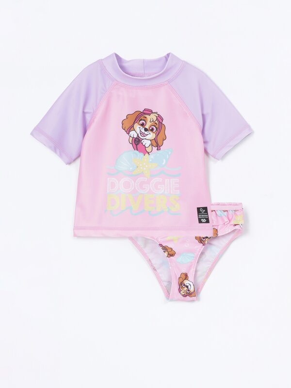 Conxunto de traxe de baño e camiseta solar A Patrulla Canina ©Nickelodeon