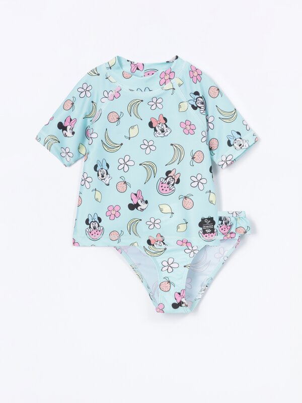 Conxunto de traxe de baño e camiseta de baño Minnie Mouse ©Disney