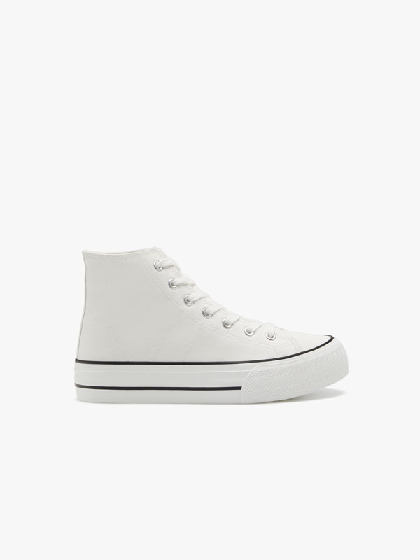 Chunky canvas high-top sneakers