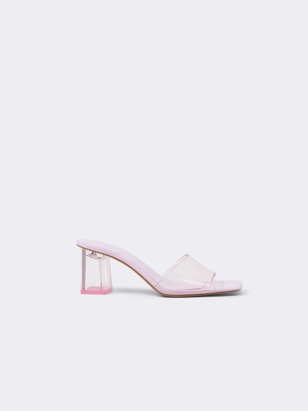 Vinyl heeled sandals