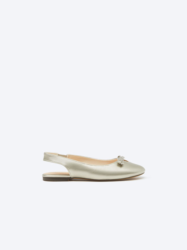 Slingback ballet flats with bow