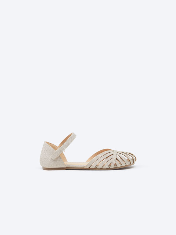 Glittery multi-strap sandals