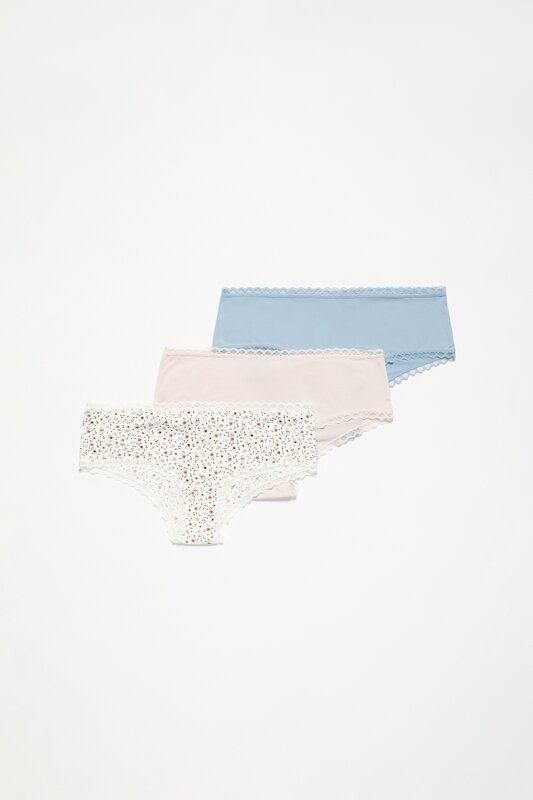 Pack of 3 microfibre hipster briefs - Briefs - UNDERWEAR | PYJAMAS - Woman - | Lefties UAE - ABU
