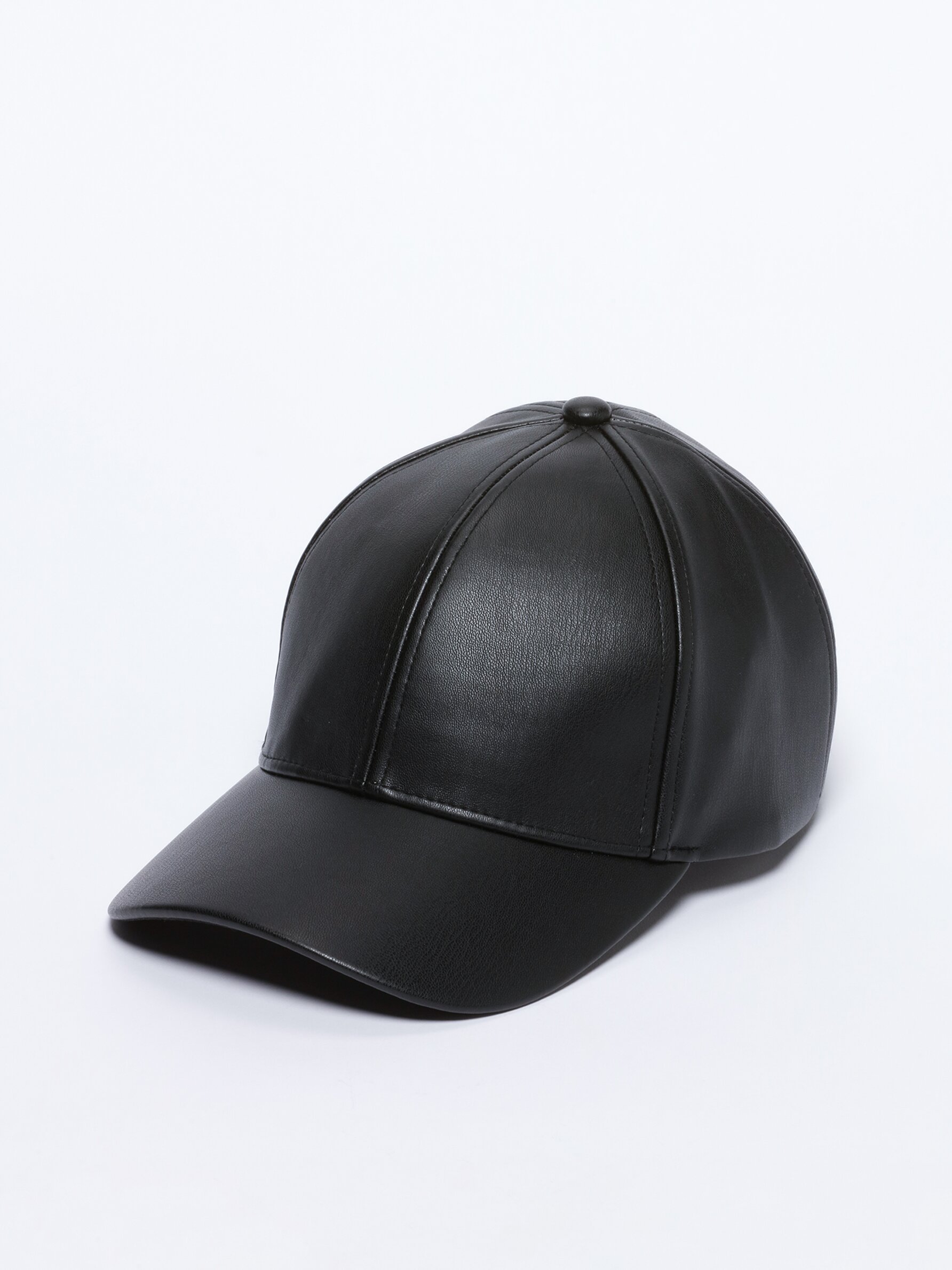 Faux leather cap