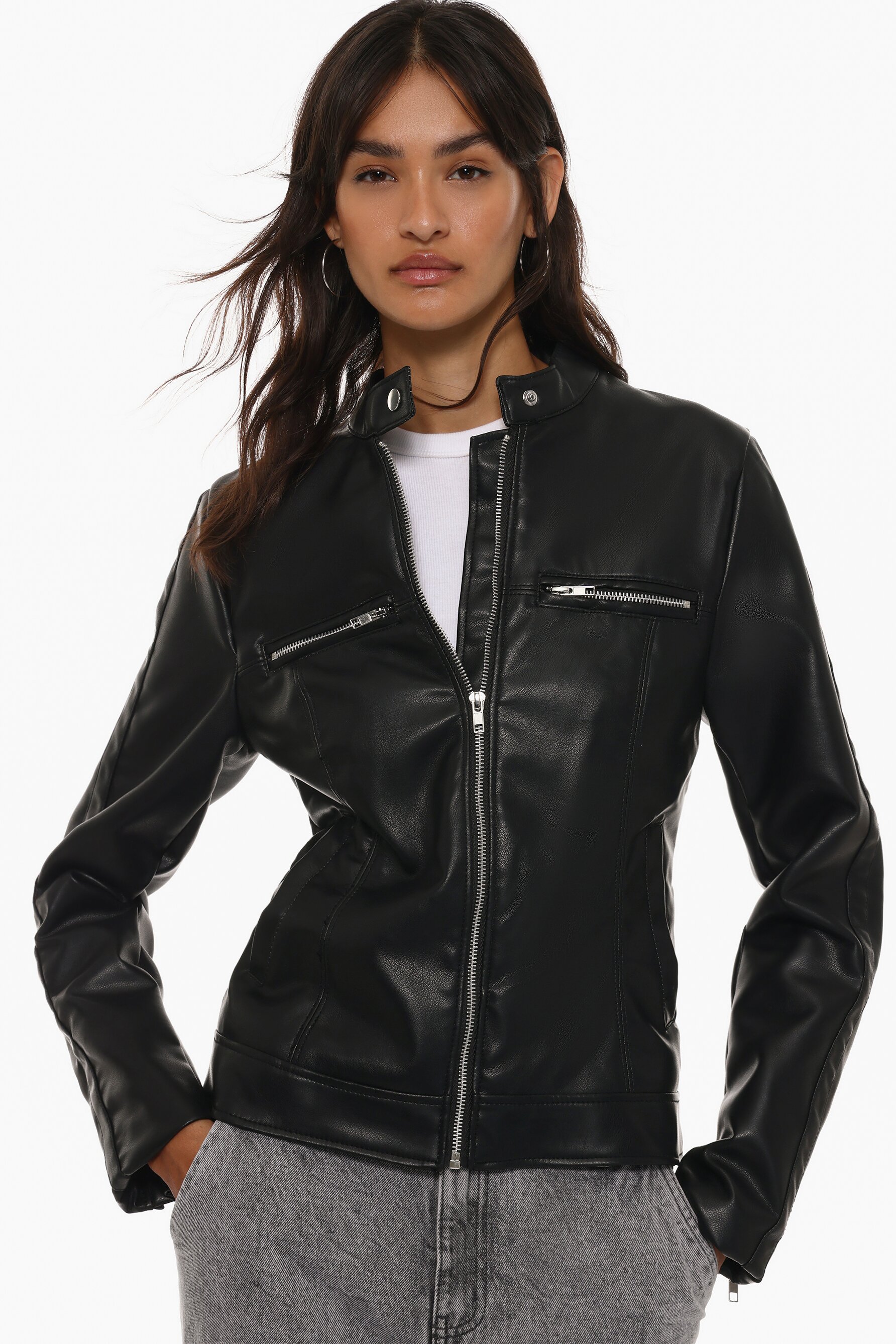 Leather effect jacket Knitwear CLOTHING Woman Lefties Italy