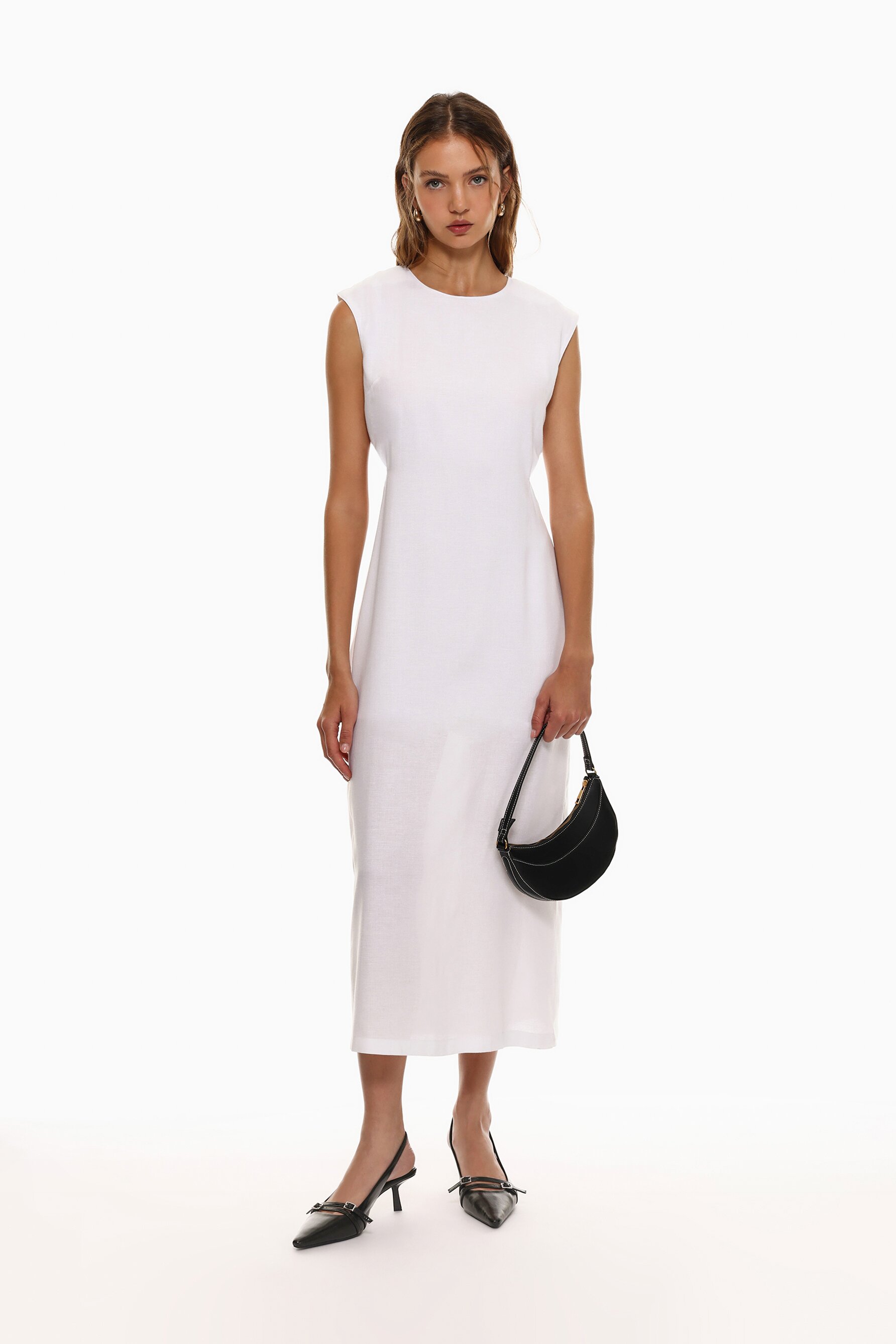 Yırtmaçlı midi elbise   Lefties Turkey 