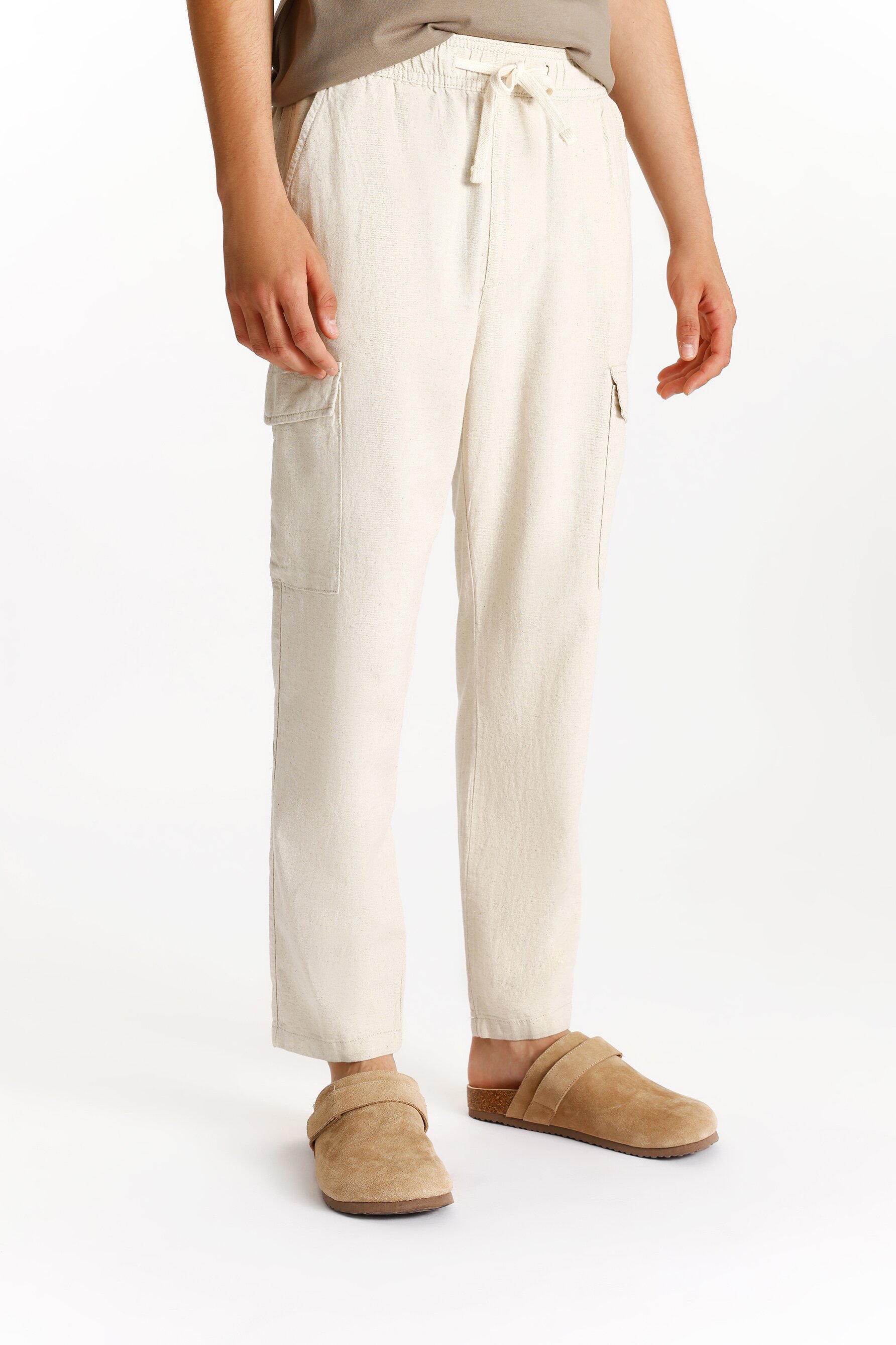 Pantalón jogger - cargo algodón - lino