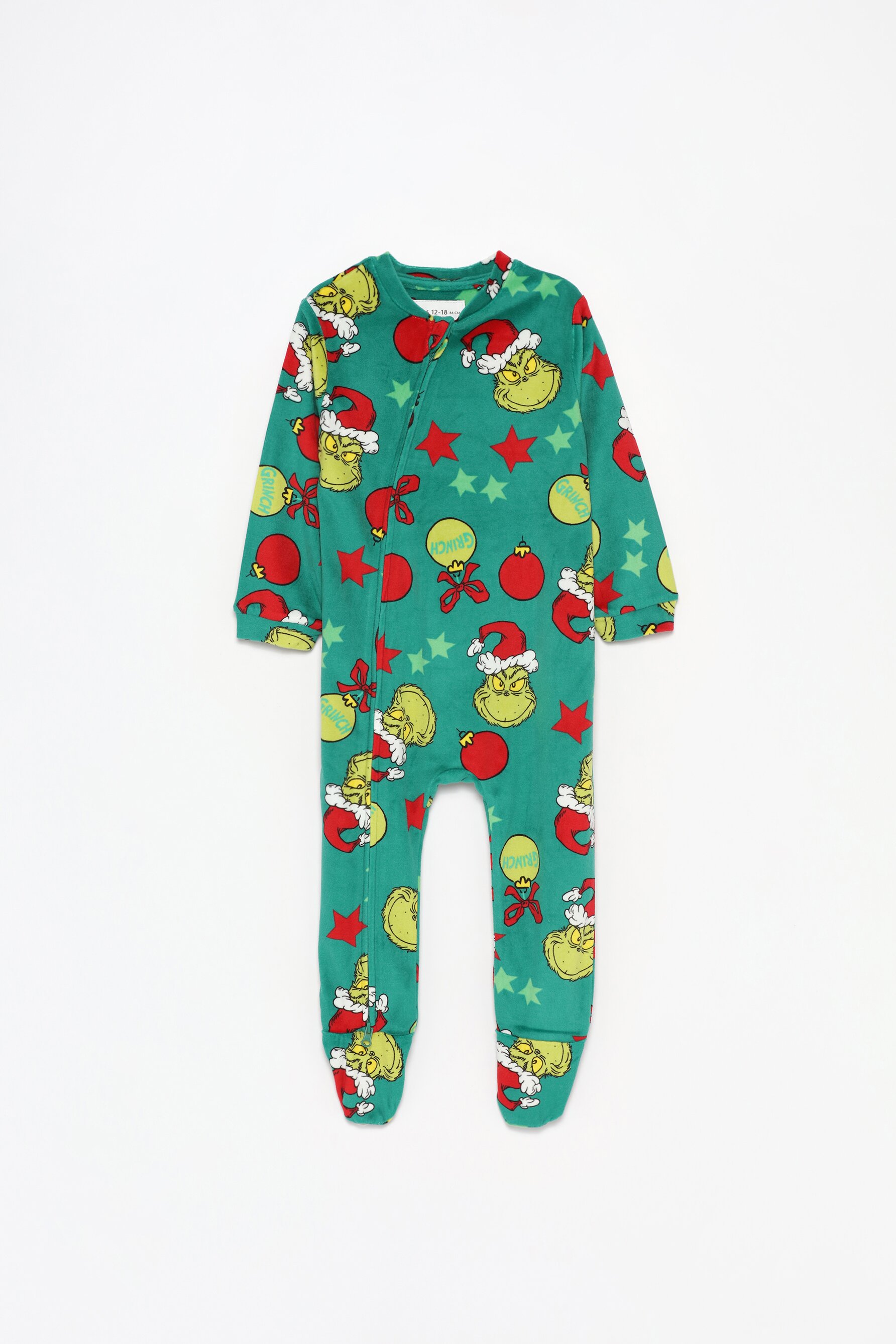 Beb pijama aterciopelado el grinch tm 2024 dse una pieza