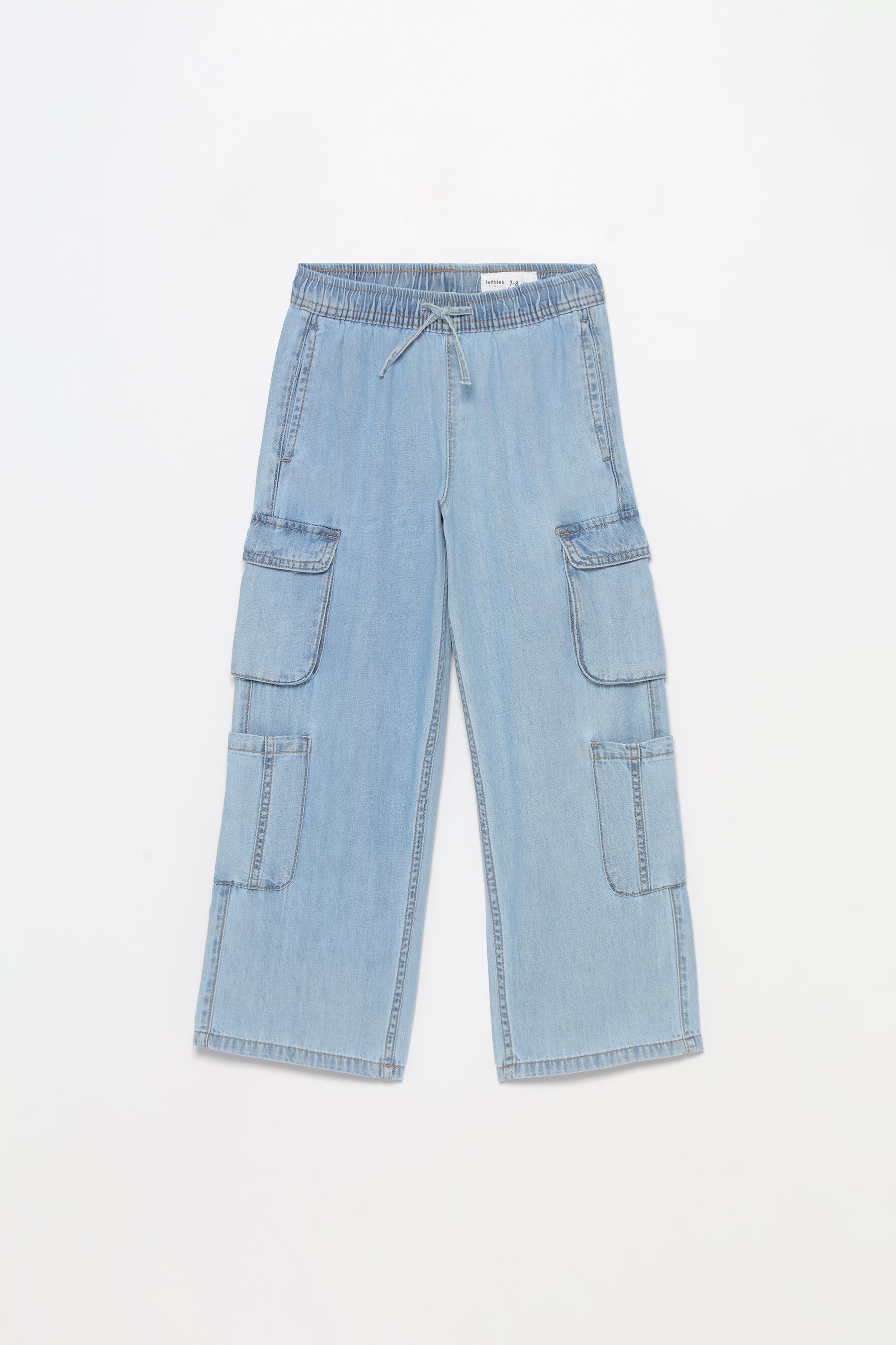 Wide-leg cargo jeans - Denim - CLOTHING - Girl - Kids - | Lefties UAE ...