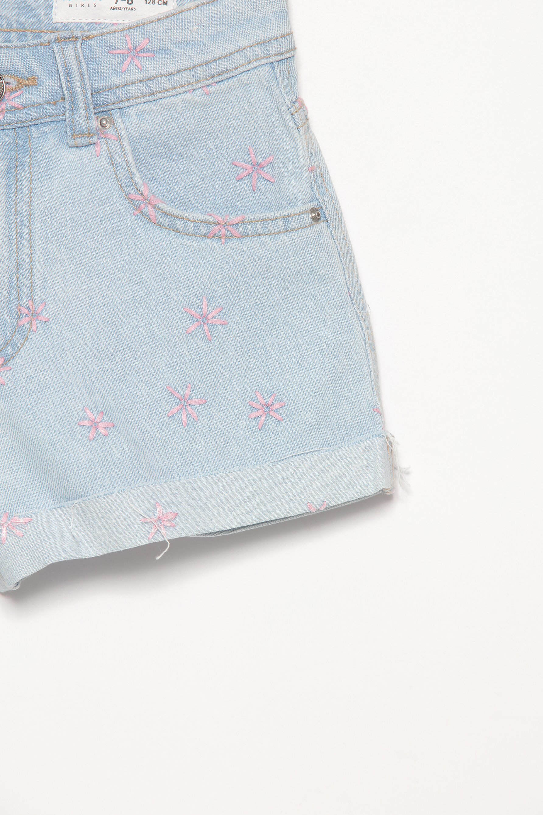 Embroidered denim shorts Denim CLOTHING Girl Kids Lefties UAE Dubai Sharjah Ajman UAQ Fujairah