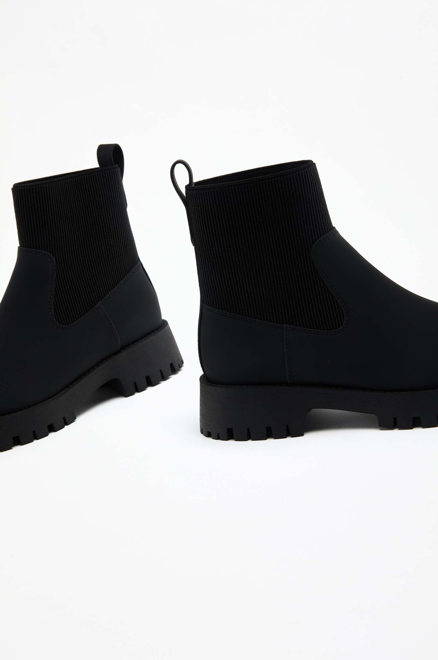 Pull on stretch ankle boots hot sale