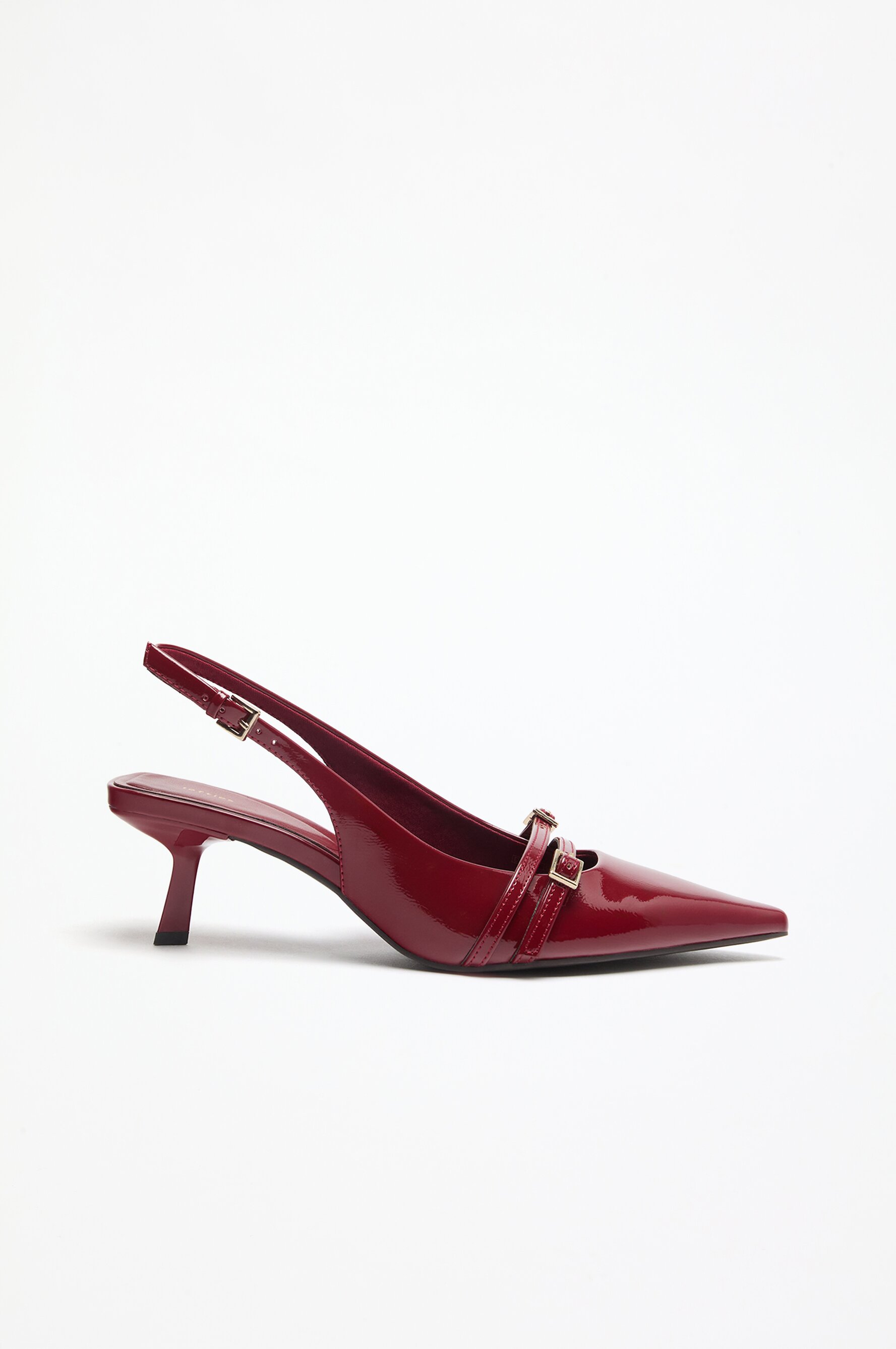 Burgundy kitten heel shoes store