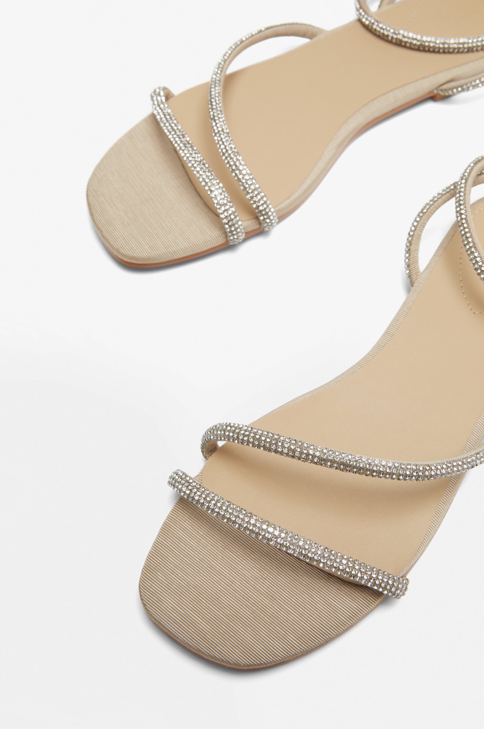Rhinestone ankle strap flat sandals online