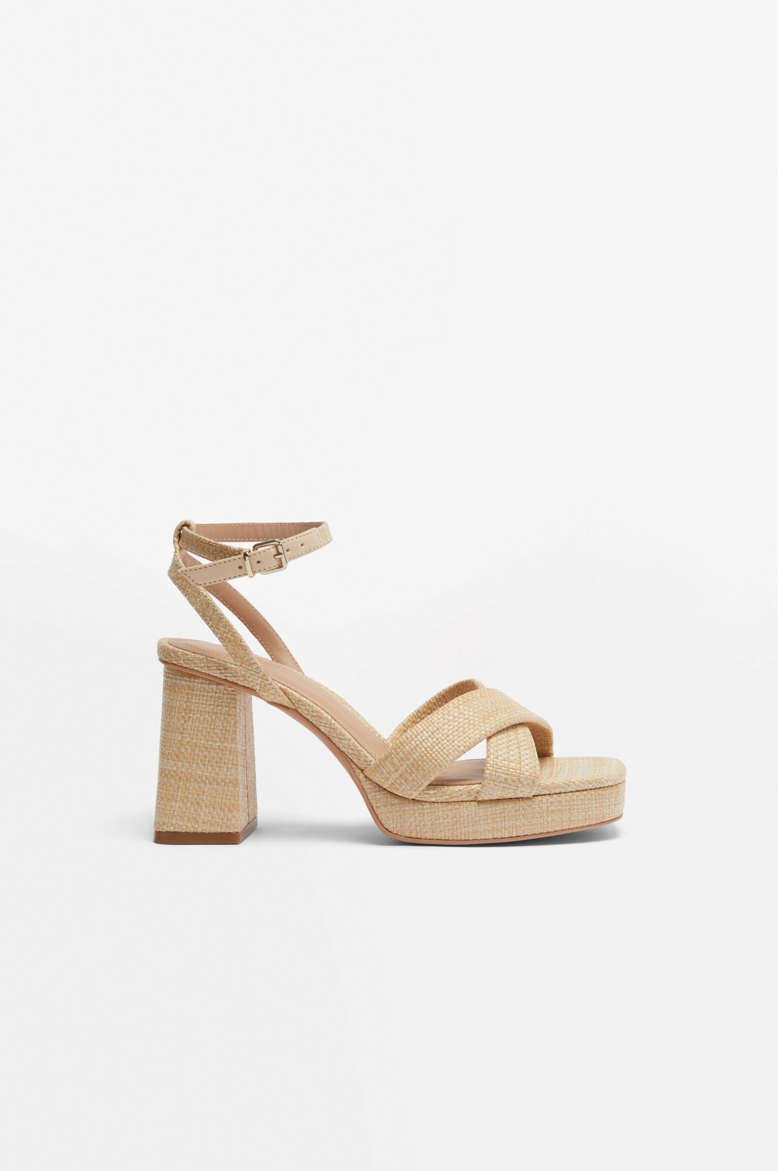 Zara Sandalias TacÃ³n Rafia Stradivarius Calzado Sandalias Doradas