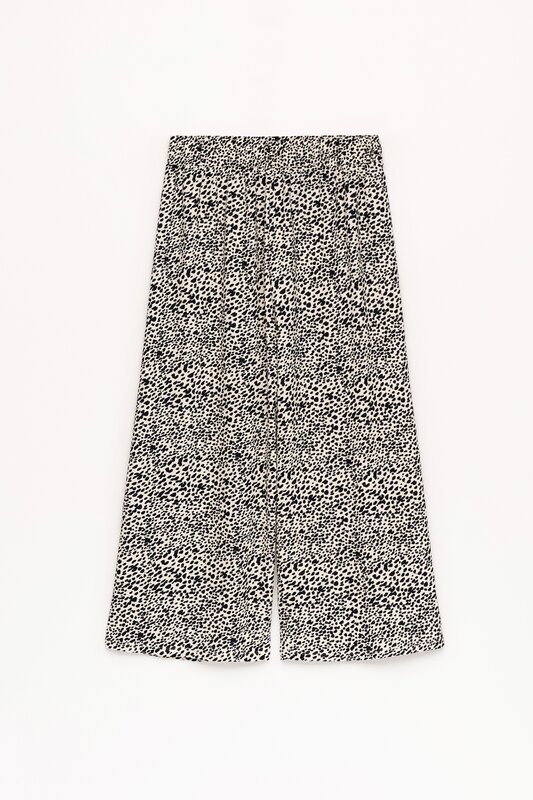 Textured culottes with print