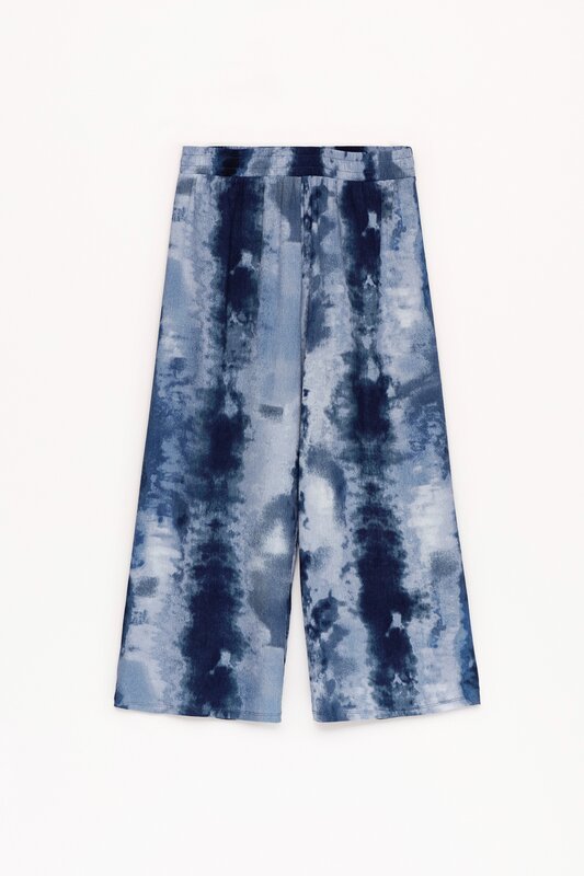 Textured culottes with print