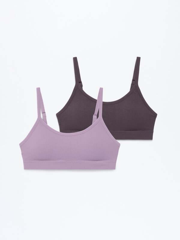 Pack de 2 soutiens sem costuras de canelado