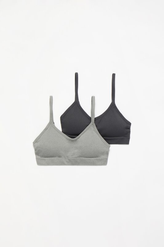 Pack de 2 soutiens sem costuras de canelado