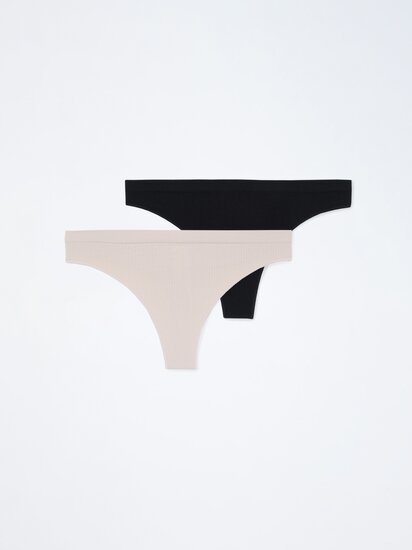 Pack of 3 satin thongs