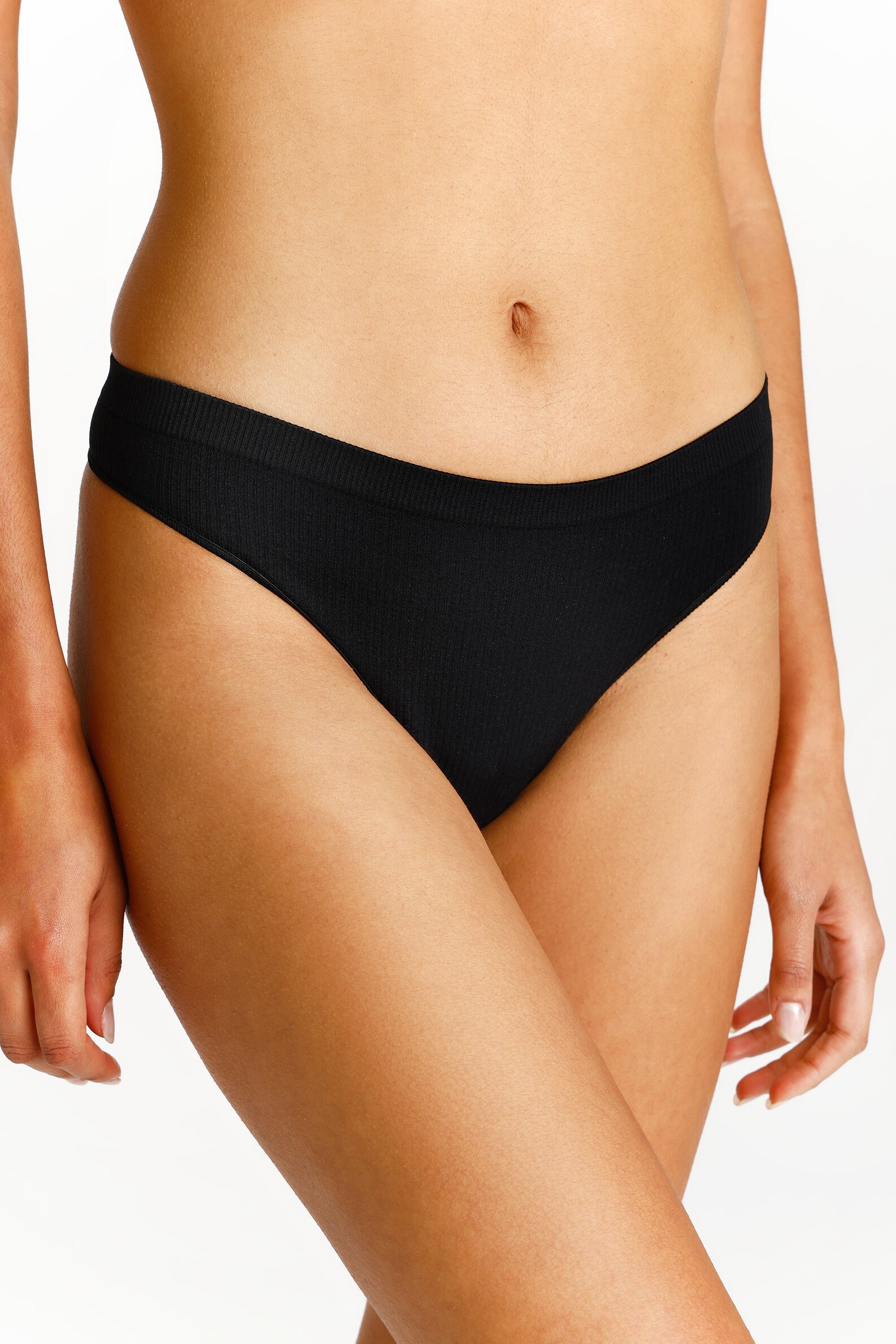 Pack of 2 seamless ribbed thongs - Brazilian Briefs - Underwear - CLOTHING  - Woman 