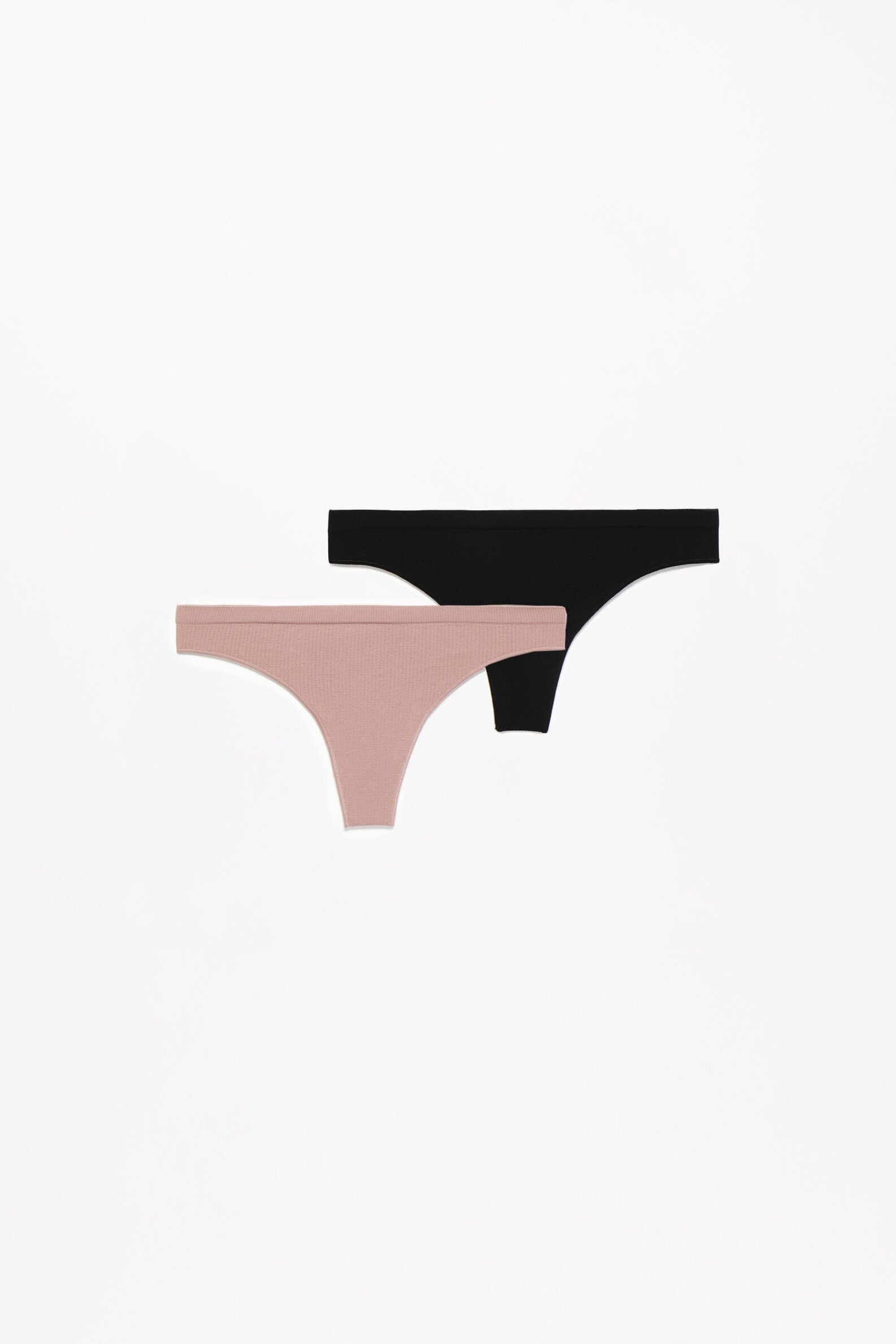 Pack of 2 seamless ribbed thongs - Thongs - Briefs - Underwear - CLOTHING -  Woman 