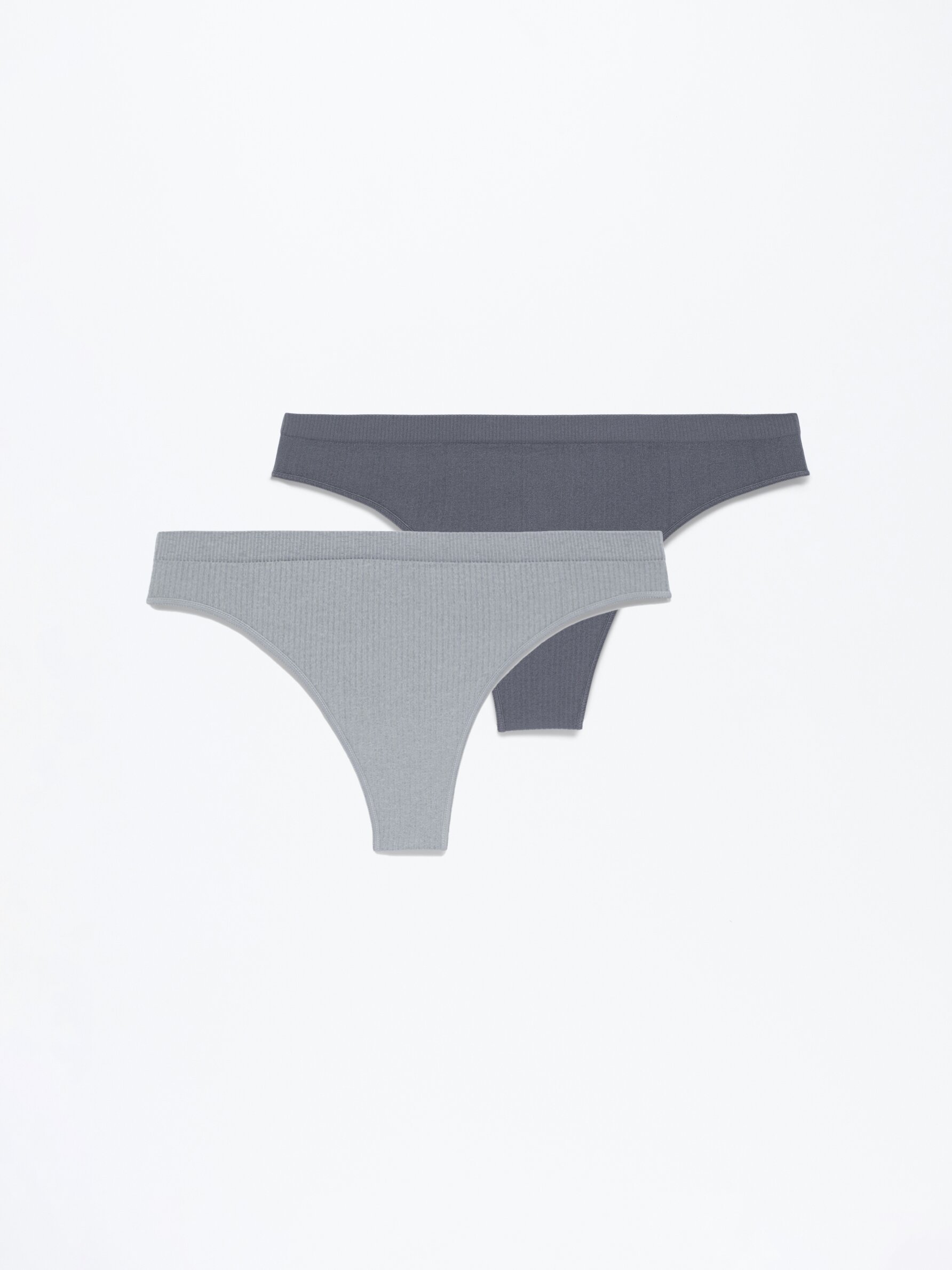 Pack of 2 seamless ribbed thongs - 
