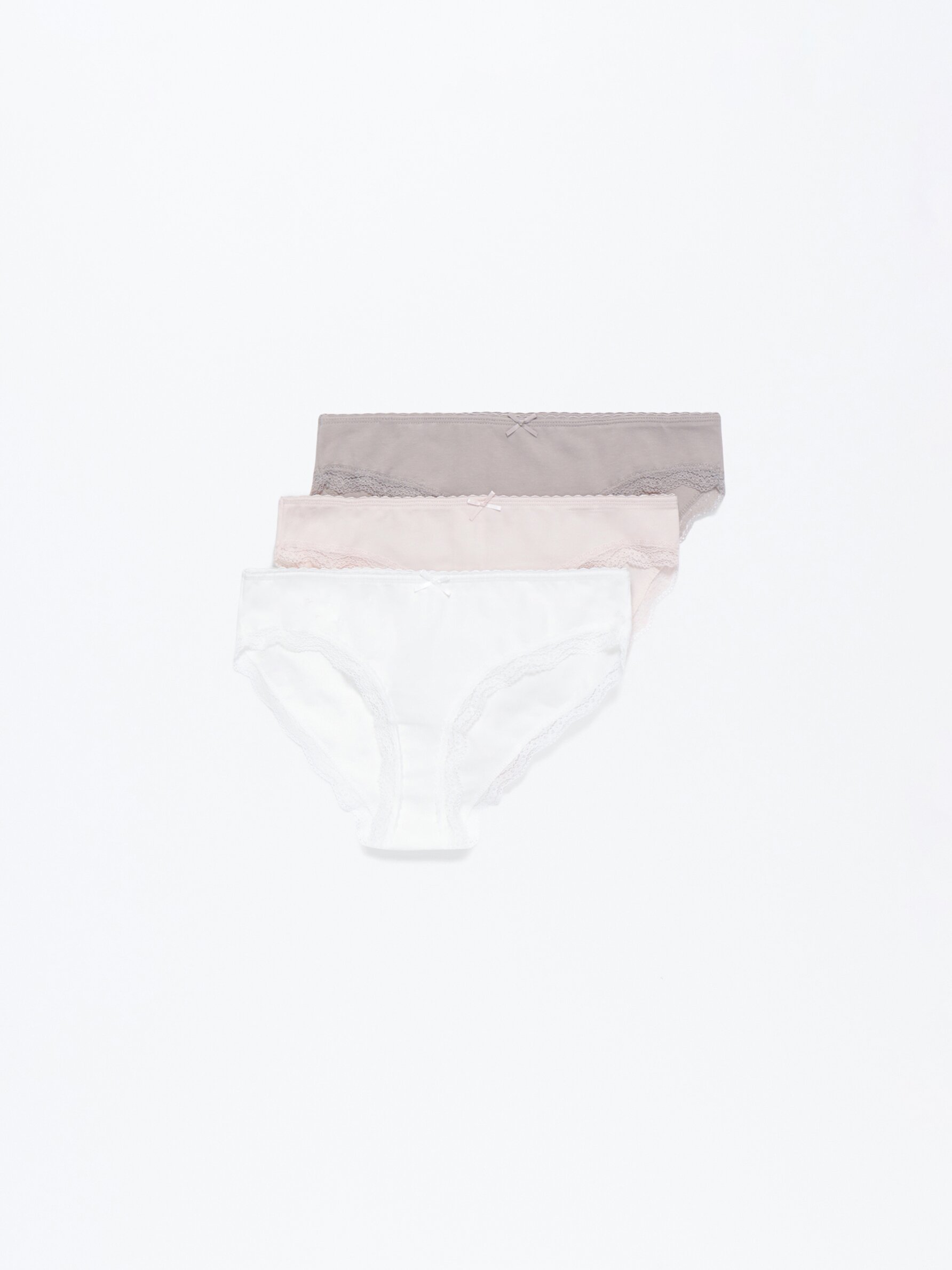 Cotton & Lace Full Underwear In white, Full Briefs