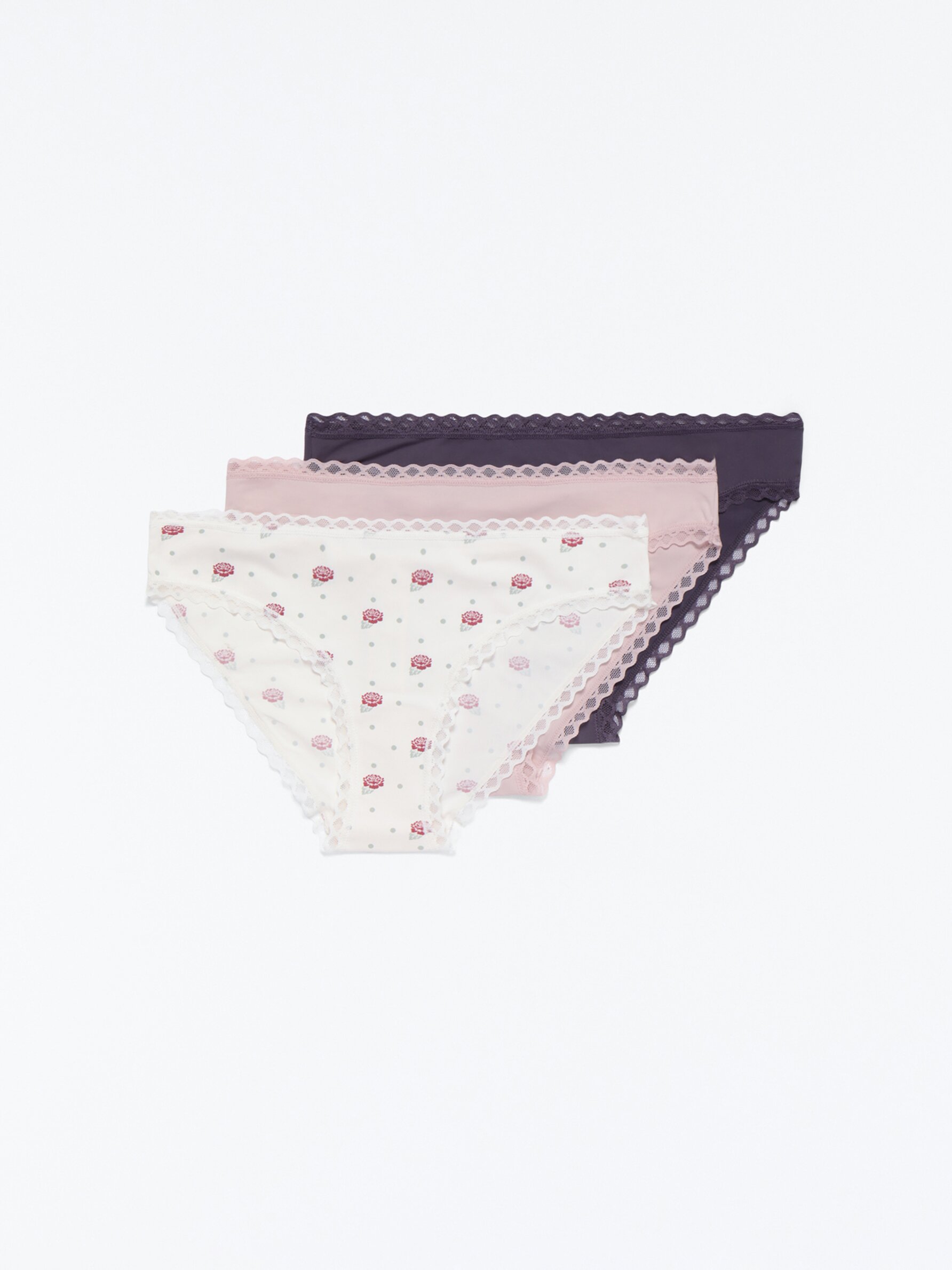 Pack of 3 pairs of printed classic briefs. - Hipster - Underwear - CLOTHING  - Woman 